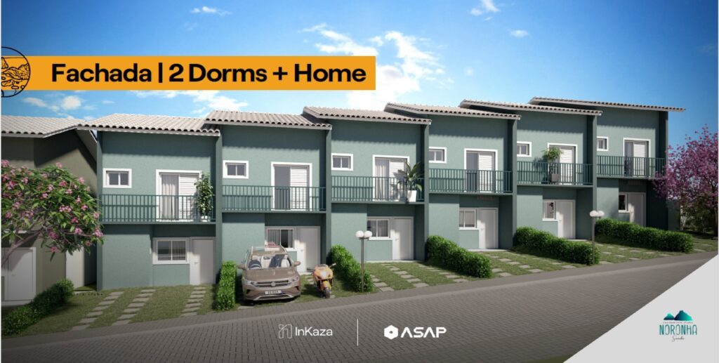 Fachada das casas do Condomínio Clube Noronha - Casas a venda em Cotia SP