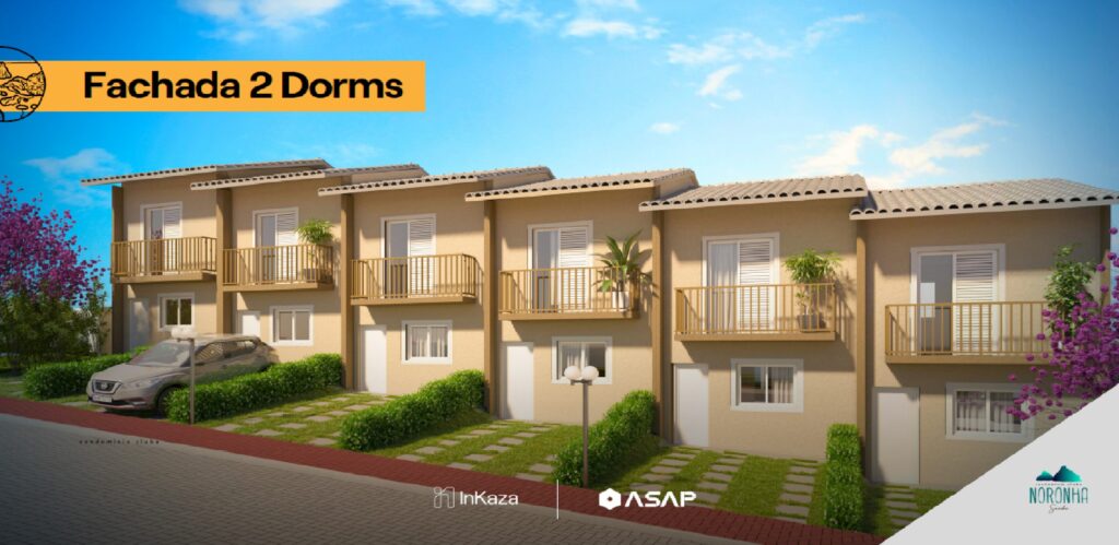 Fachada das casas do Condomínio Clube Noronha - Casas a venda em Cotia SP