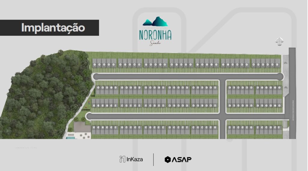 Implantação do Condomínio Clube Noronha - Casas a venda em Cotia SP